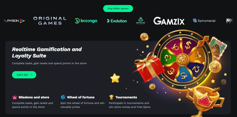 Wette auf das Rote Treue-Suite mit einem interaktiven Glücksrad und Belohnungsmissionen.